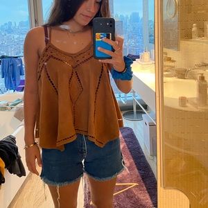 Brown Suede Top